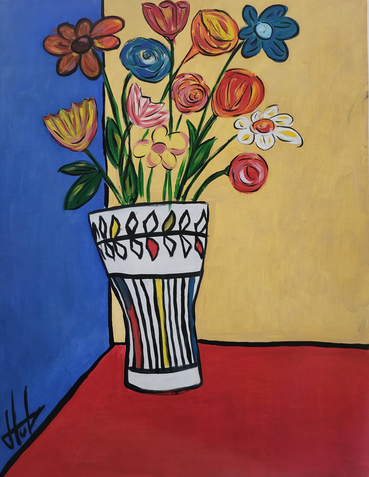 Bouquet dans vase Roger Capron